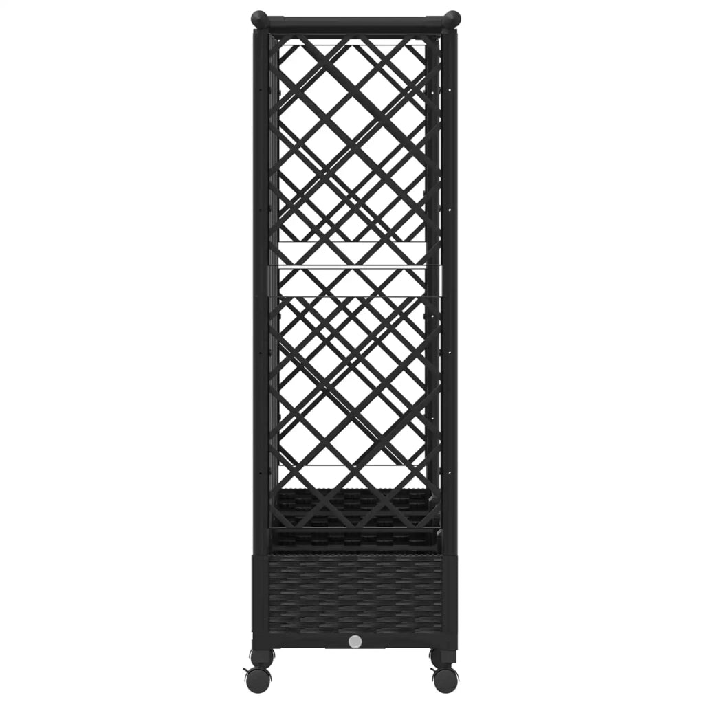 Letto Rialzato con Griglia e Tetto Nero 202,5 x 40 x 127 cm PP 3423161