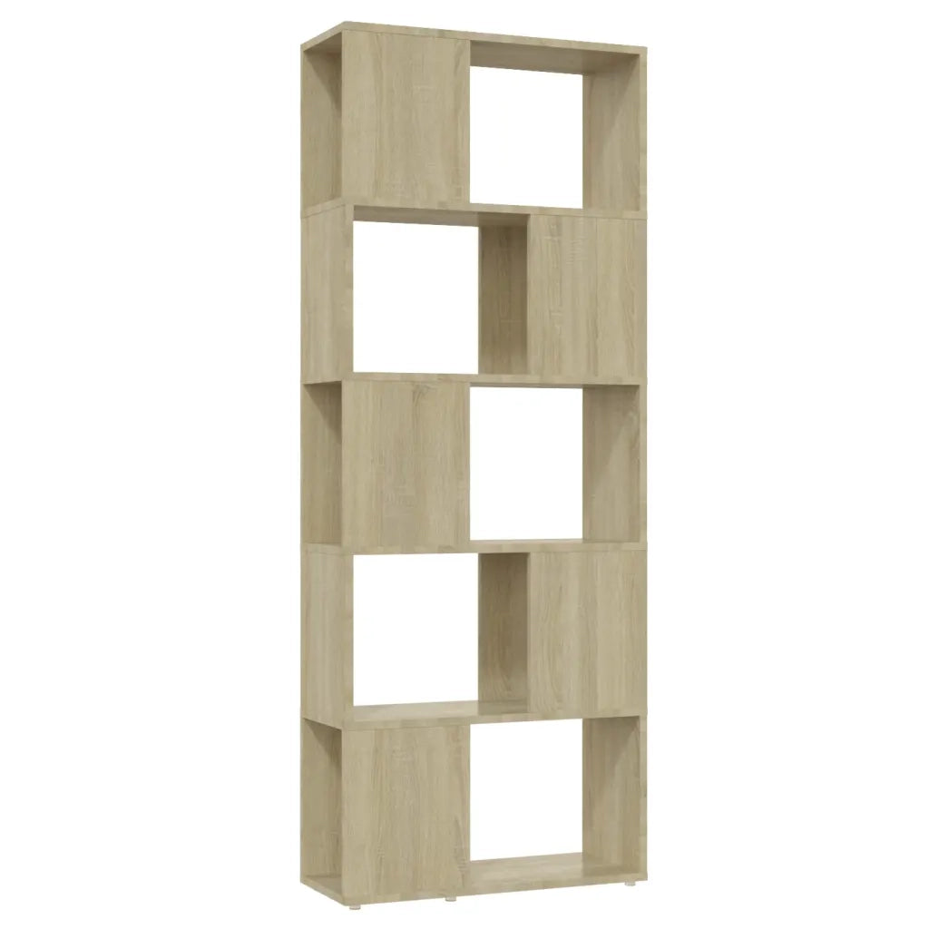 Libreria Divisorio-Scaffale per Libri-Mobile di Stoccaggio Rovere Sonoma 60x24x155 cm