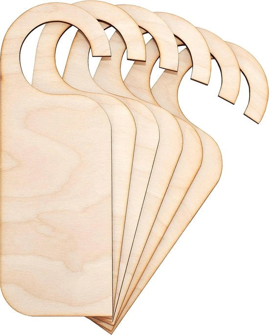 Set di Maniglie in Legno da 10 - 20 x 6-8 cm - Fogli di Decoupage con Forme in Pyrografie Non Verniciate Arte Artigianale