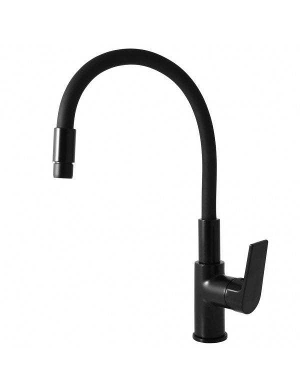 Miscelatore lavello in memory foam in ottone nero COLORADO H. 36 cm