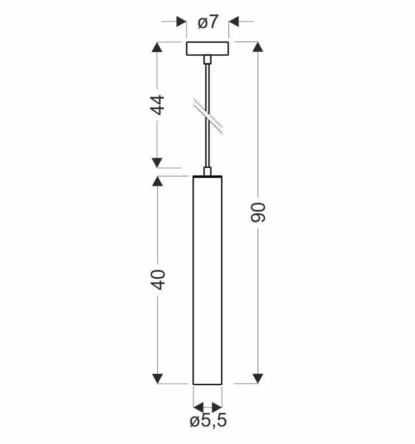 Candellux TUBO lampada a sospensione nera metallo GU10