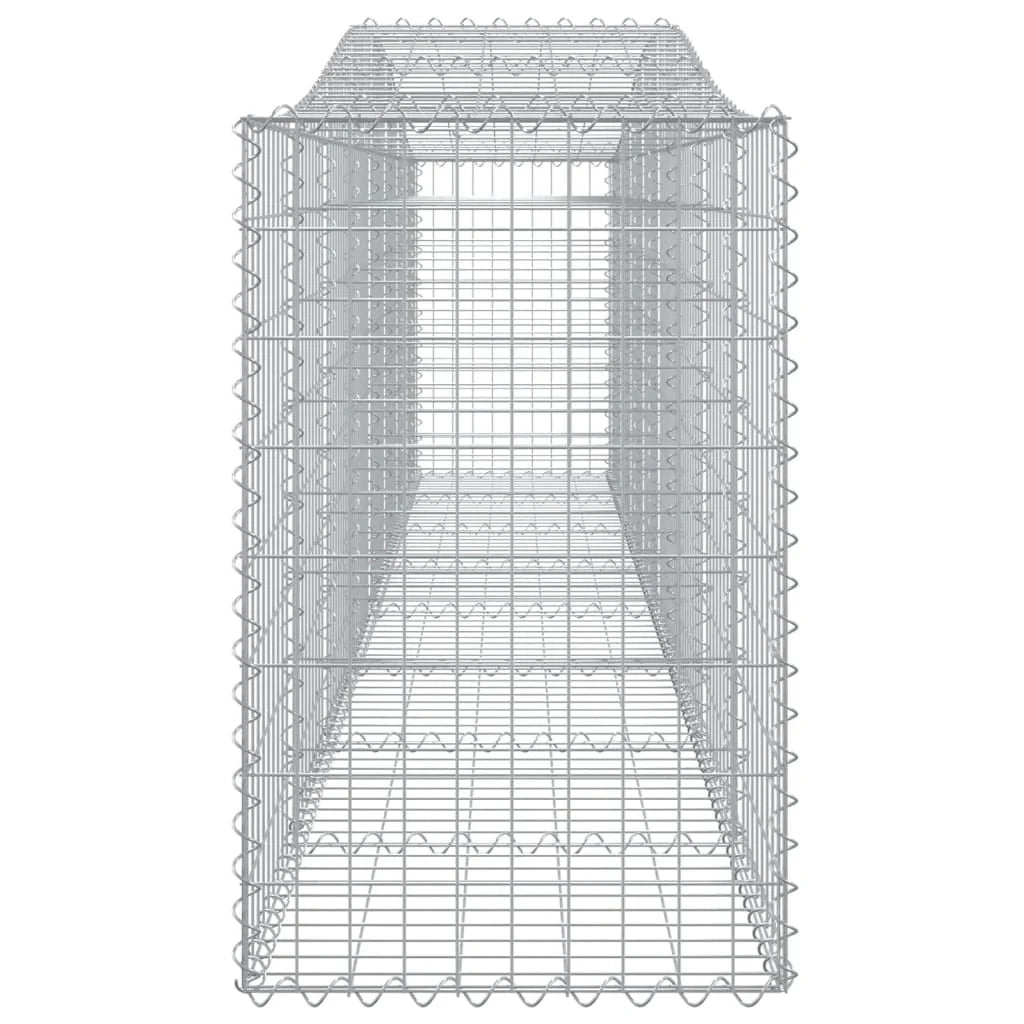 Set di 2 gabbioni ad arco per recinzione gabbia o muro di contenimento 400 x 50 x 80/100 cm ferro zincato argento 02_0041418