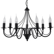 Lampadario Crimson Minerwa a 7 luci in acciaio nero E14 LED Max 10W