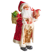 Figurina decorativa in tessuto rosso e materiale sintetico Babbo Natale Figura di Natale Ornamento di Natale