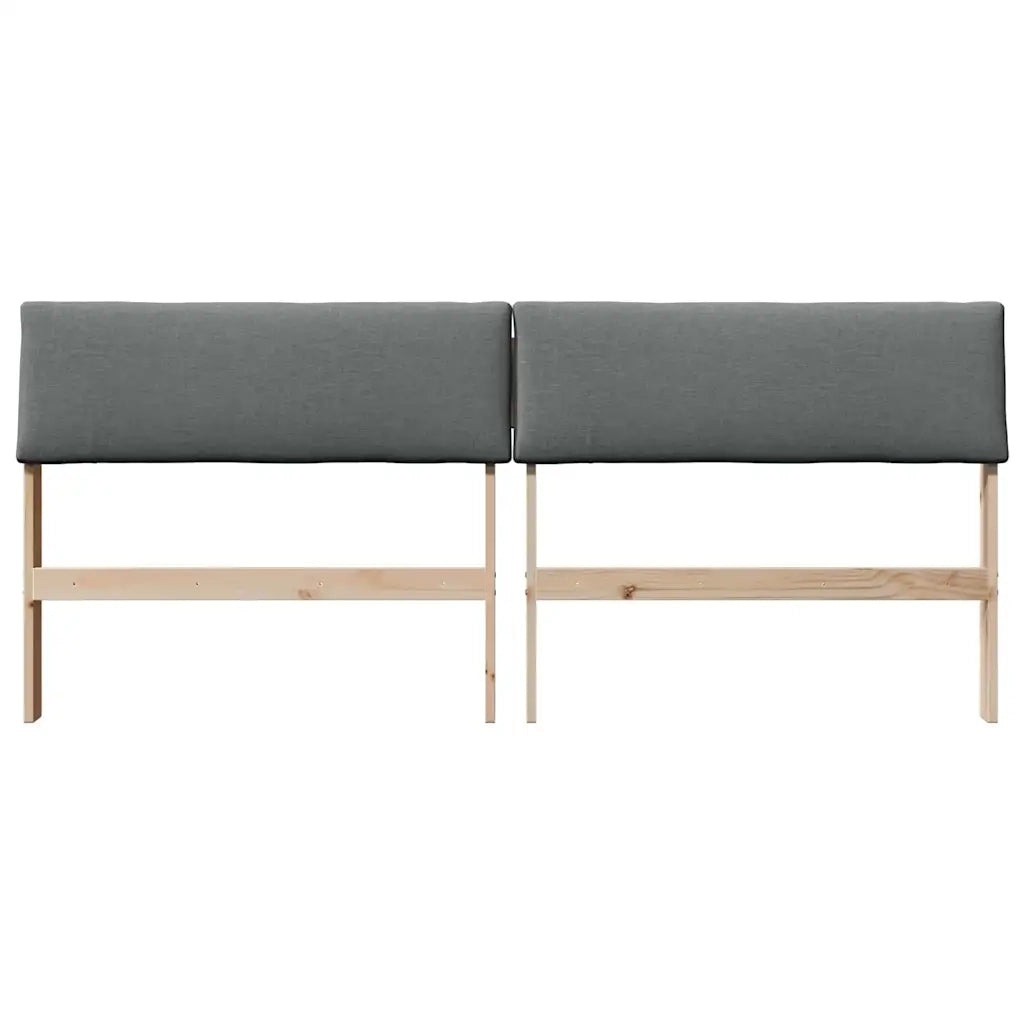 Testiera imbottita Grigio scuro 200 cm Pino massello