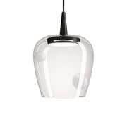 Zafferano Lampada a sospensione Bilia 230V LED 8W in vetro borosilicato soffiato a bocca, finitura Nero Sabbiato, diametro 18 cm, altezza 324 cm