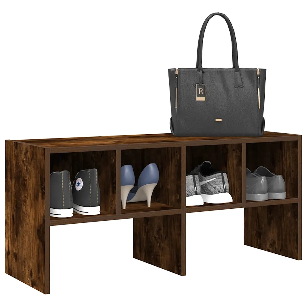 Scarpiera Impilabile Rovere Fumo 89,5x30x40 cm 858847