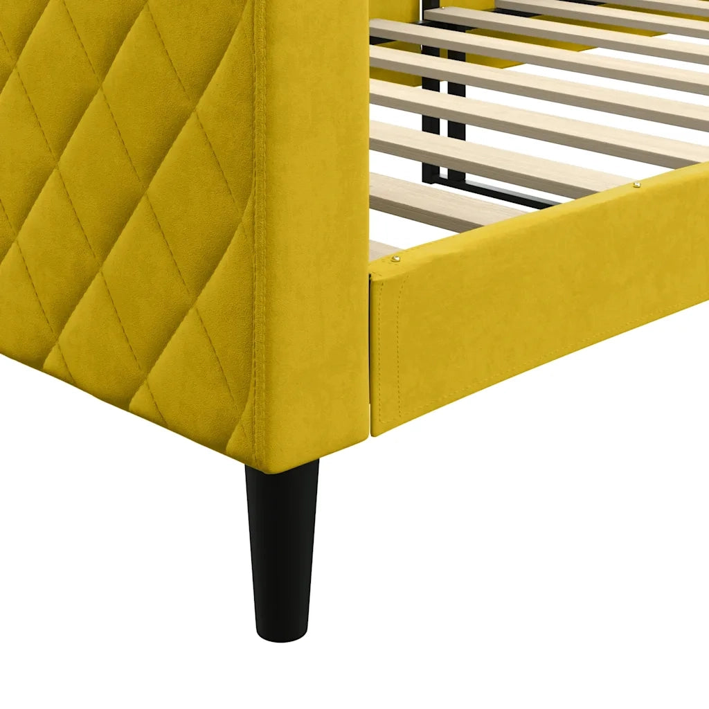 Letto singolo | Letto per adulti | Letto da Giorno Giallo 80x200 cm in Velluto