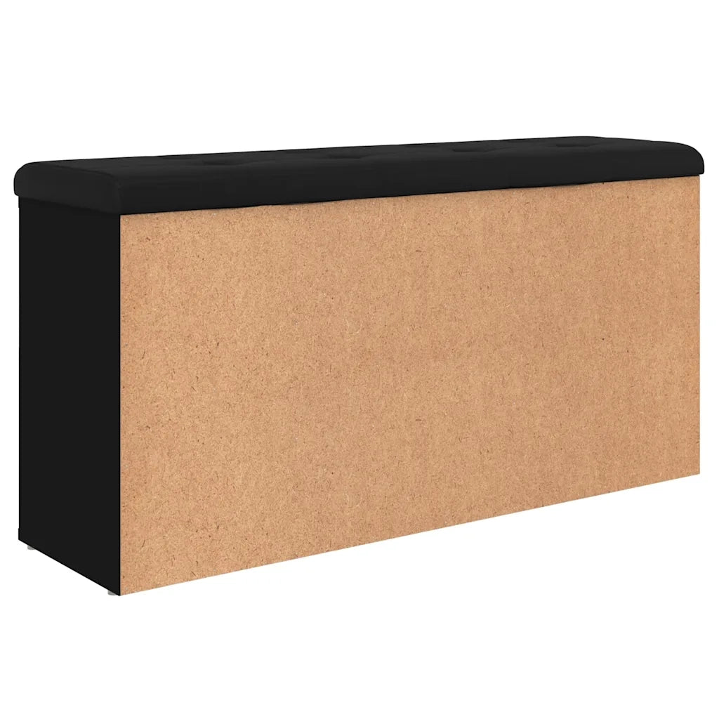 Panca Porta Scarpe-Sgabello-Panca Scarpiera Nera 102x32x50 cm in Legno Multistrato 322285