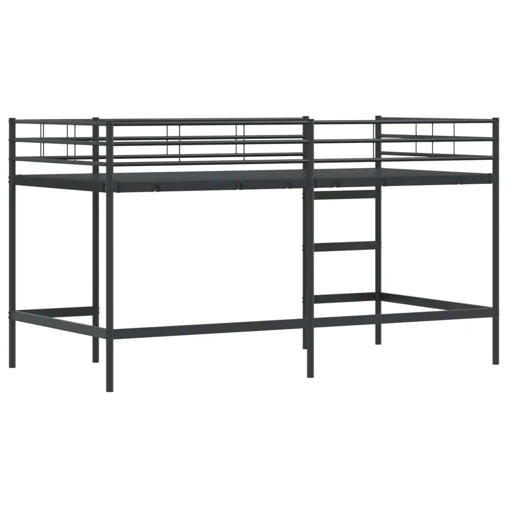 Struttura del letto loft per bambini Nero 90 x 200 cm Acciaio