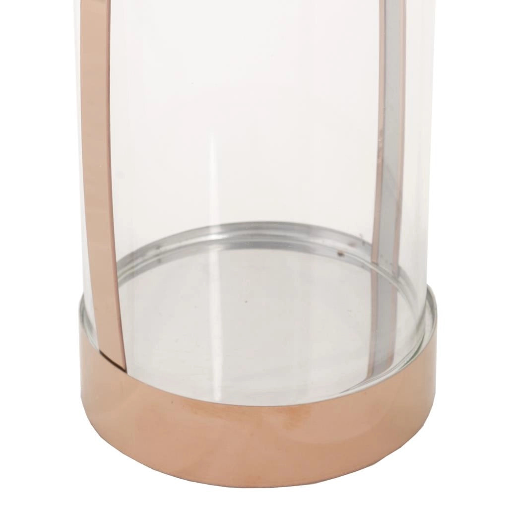 Lanterna in acciaio inox e vetro ramato 12,5x12,5x23h