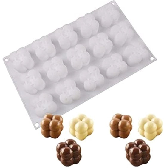 Forma per torta mousse 15 fori - Manici siliconici - Antiscivolo - Grade a alimentare - Resistenti al lavastoviglie - Flessibili e resistenti - Manici siliconici