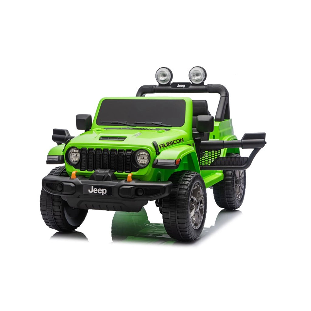 Macchina Elettrica per Bambini Jeep Wrangler Rubicon 12V con Telecomando Verde