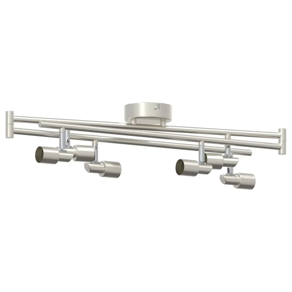 Faretto da soffitto moderno orientabile per interni 176,5 x 9,5 x 14 cm in acciaio nichel spazzolato 02_0058317