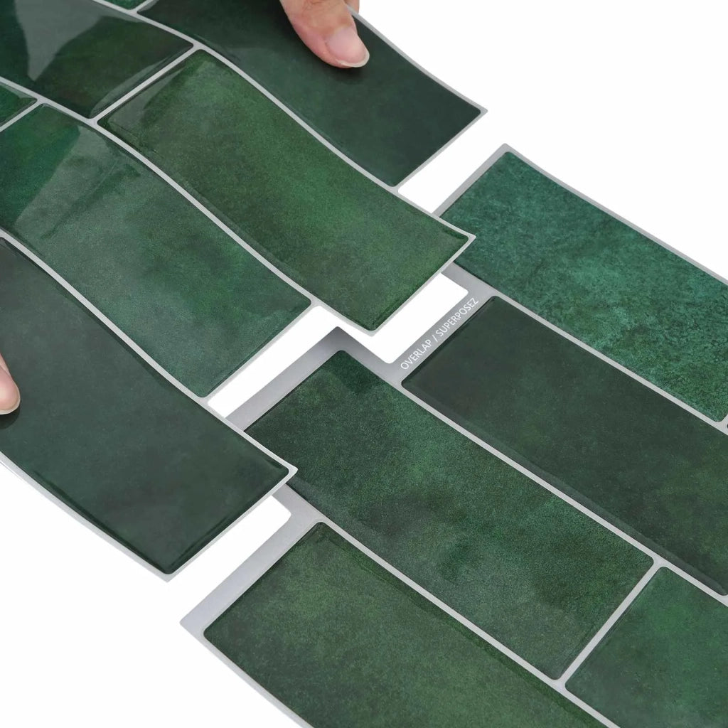 Piastrella subway 10 pz Verde Scuro 29 x 21 cm CFW2454048