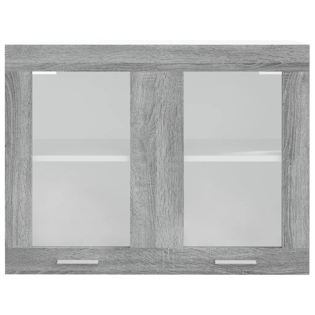 Mobile Pensile Vetro Grigio Sonoma 80x31x60cm Legno Multistrato cod mxl 67889