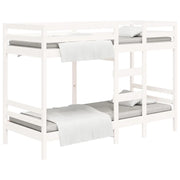 Letto singolo | Letto per adulti | Letto a Castello Bianco 75x190 cm in Legno Massello di Pino