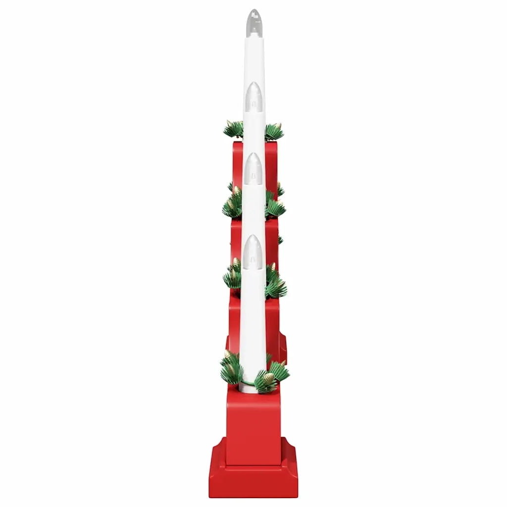 Ponte con Candele di Natale 3 pcs Rosso 39.5 x 5 x 29 cm