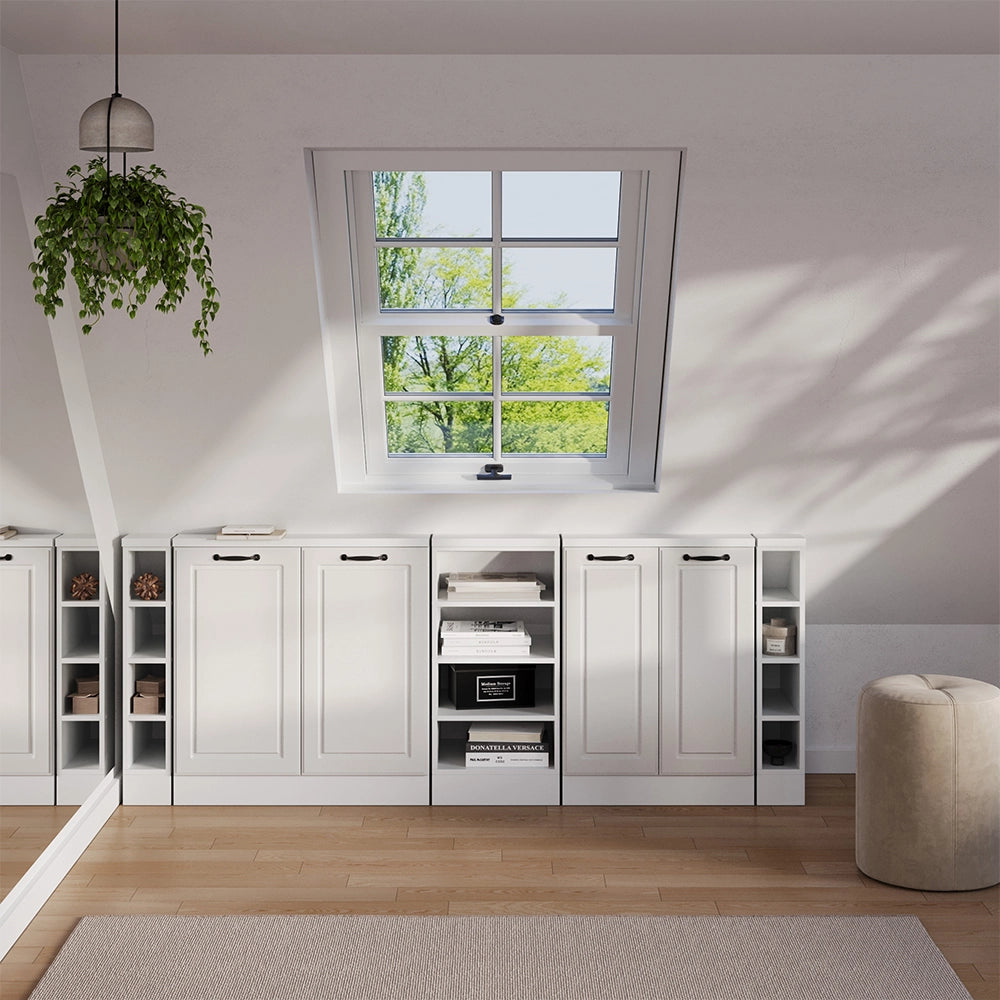 Set di mobili sottotetto Rion Bianco rustico/Bianco Set di 5 Vicco