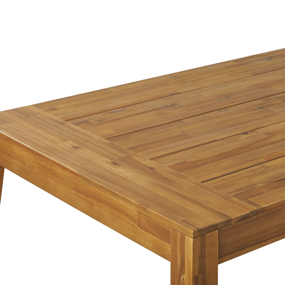 Lampada da tavolo da pranzo da giardino in legno massello di acacia 210 x 90 cm 8 posti rettangolare per interni ed esterni rustico