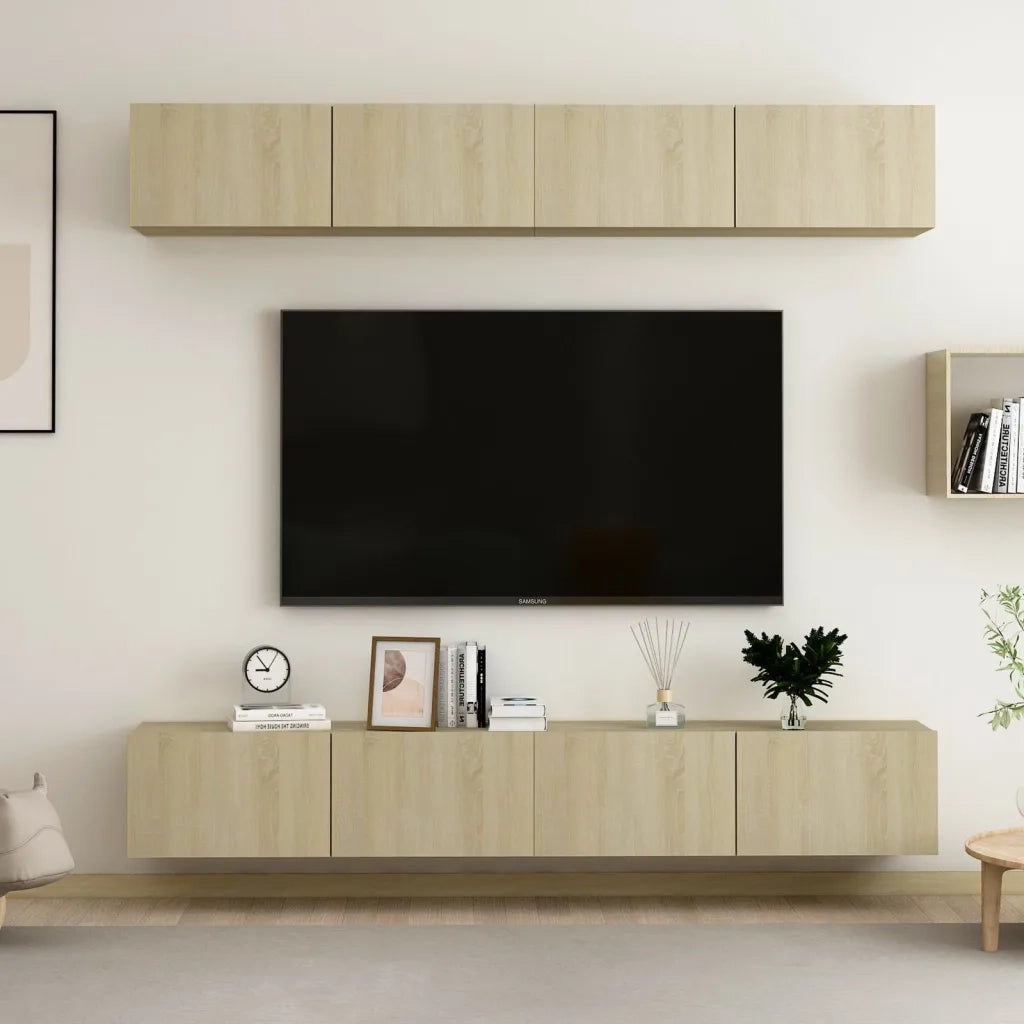 Mobili Porta TV 4pz Rovere Sonoma 100x30x30cm Legno Multistrato 3078956
