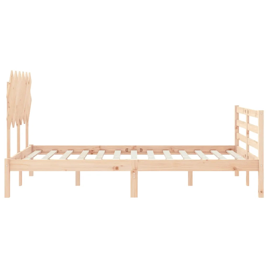 Giroletto con Testiera Small Double-Struttura Letto in Legno Massello 395284