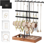 Supporto per gioielli con base a anello - supporto da tavolo per gioielli con orecchini, collane, anelli, bracciali e orologi