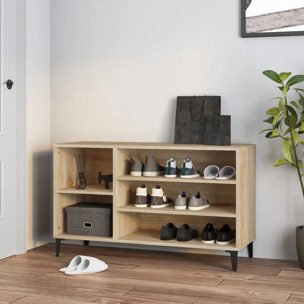 Scarpiera-Scaffale per scarpe Rovere Sonoma 102x36x60 cm in Legno Multistrato 324815