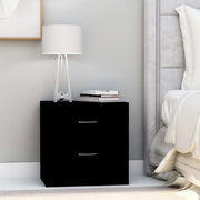 Comodini Neri 2 pz 40x30x40 cm in Legno Multistrato 801038