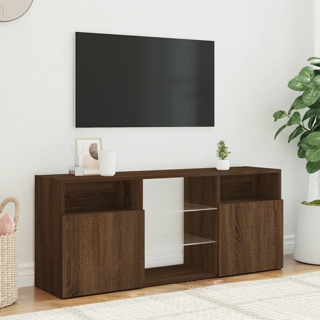 Mobile Porta TV con Luci LED Rovere Marrone 120x30x50 cm cod mxl 12679