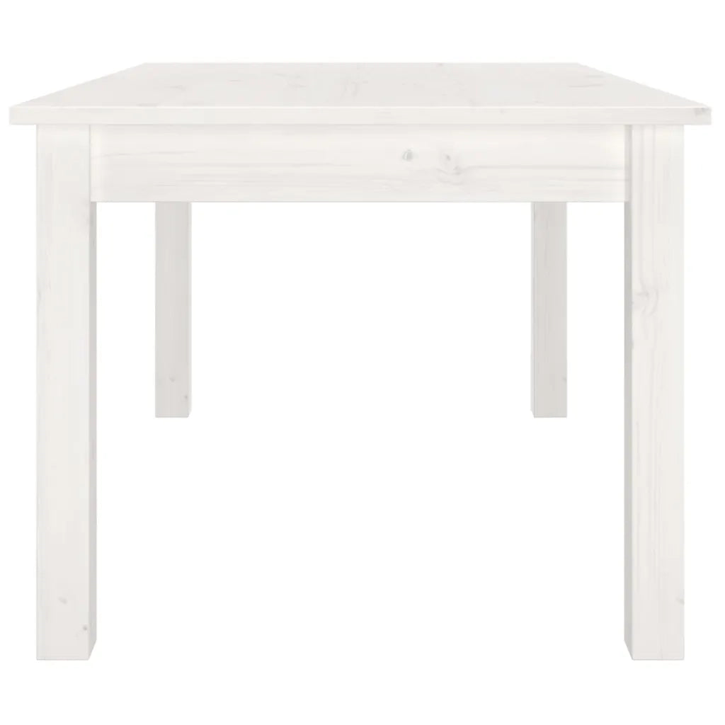 Tavolino da Salotto Bianco 80x50x40 cm Legno Massello di Pino 814280