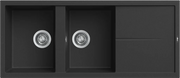Lavello UNICO 500 116X50 2 vasche + gocciolatoio BLACK 86