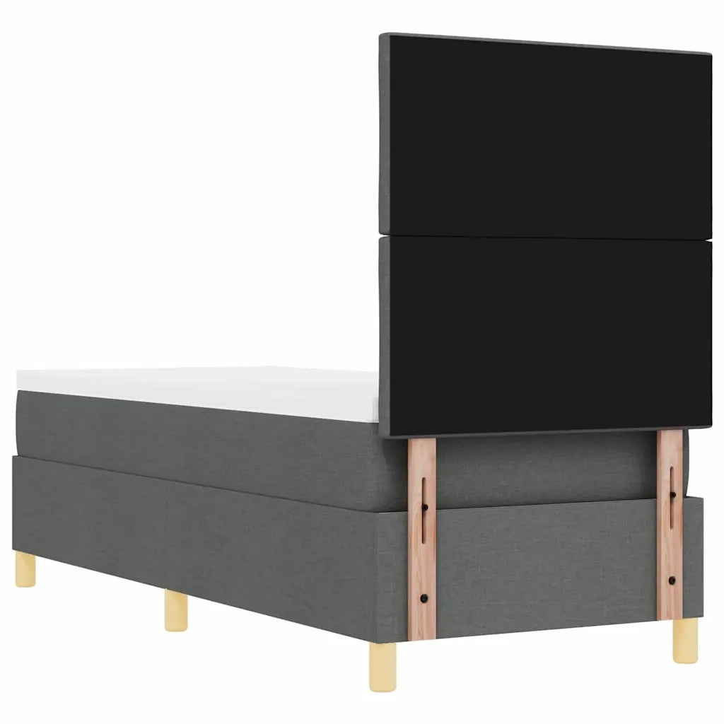 Letto a molle con materasso Grigio scuro 80 x 200 cm Tessuto 3339652