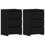 Set di 2 Comodini | Armadio da Notte | Mobiletto da notte Rovere Nero 40 x 35 x 62,5 cm