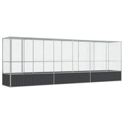 Voliera a gabbia con estensione in argento 626,5 x 107 x 212 cm acciaio argento 02_0045660