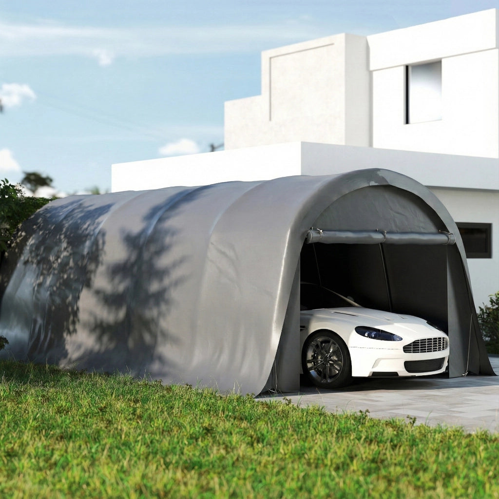 Tenda da garage per auto 3.6x7.2 m con pareti laterali rimovibili ¨C zephmum ¨C grigio scuro