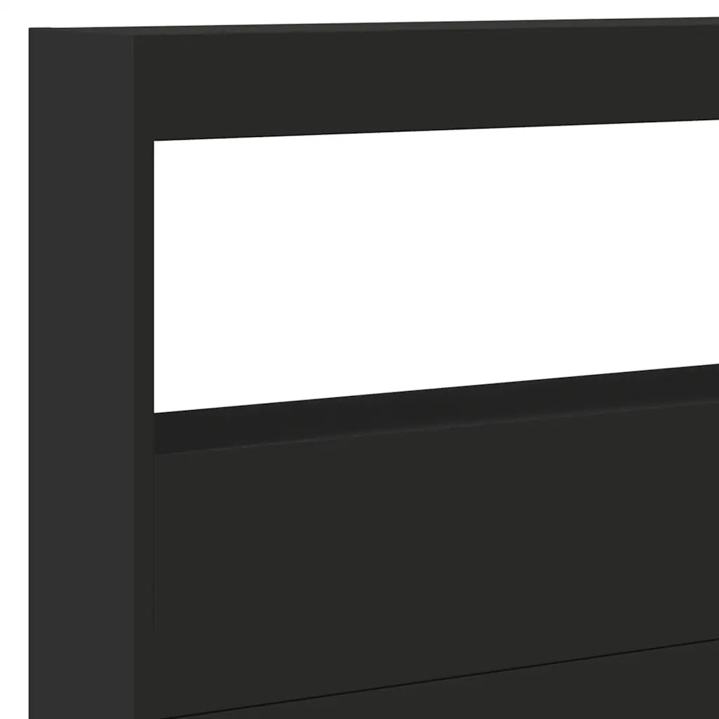 Testiera con Contenitore a LED Nera 220x17x102 cm 839225