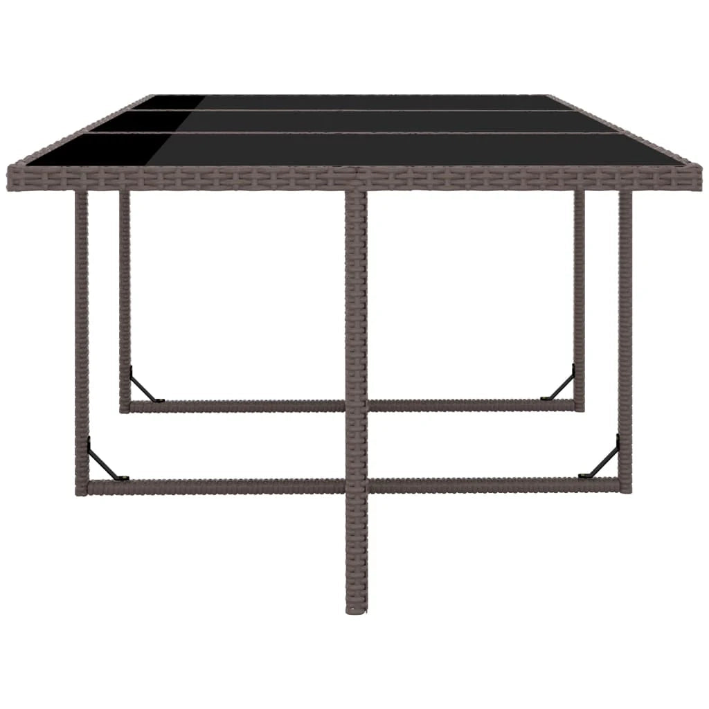 Set di mobili da giardino mobili da esterno 11 pezzi con cuscini resina intrecciata marrone 02_0015430