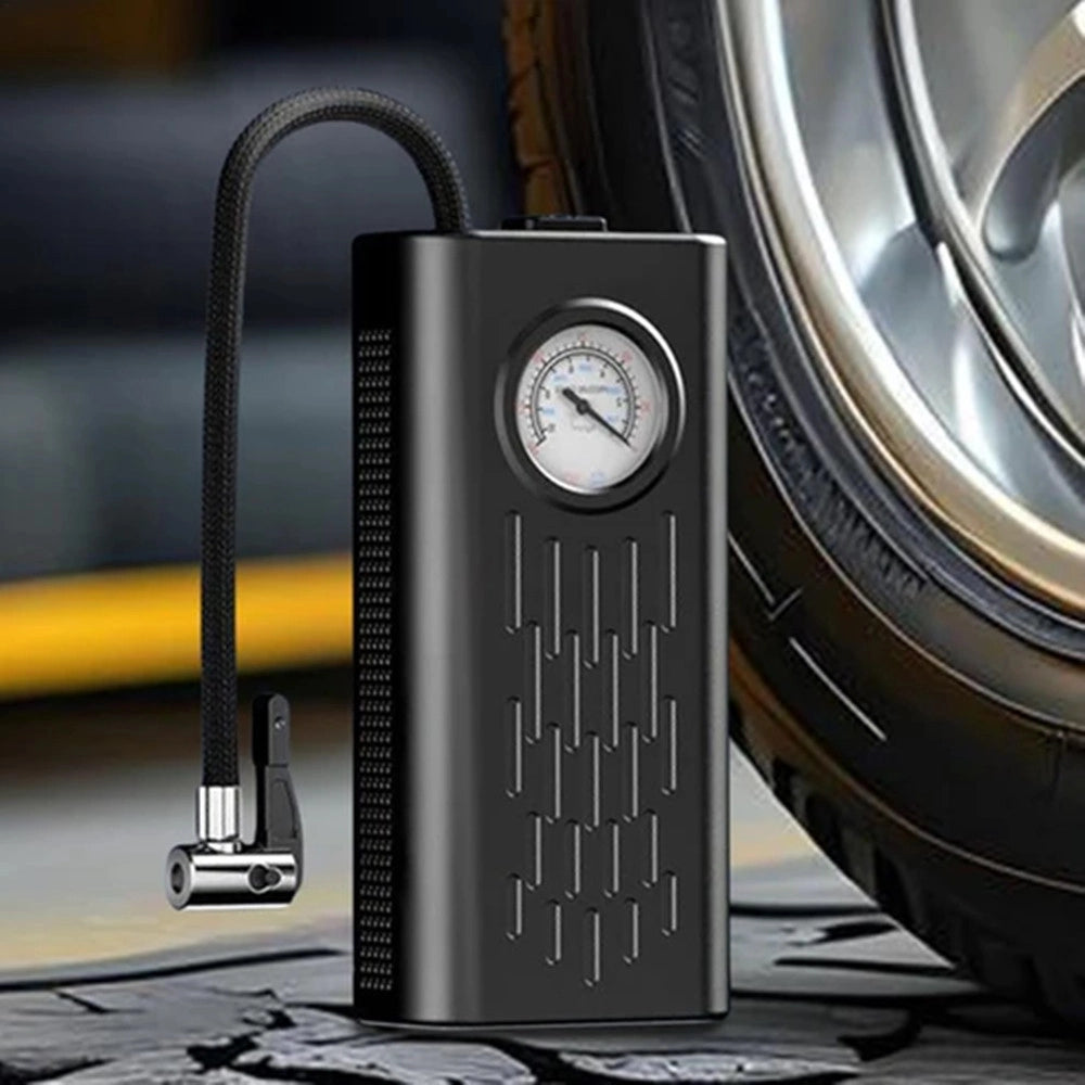 Trade Shop - Compressore D'aria Gonfiatore Elettrico Portatile Per Pneumatici Auto Senza Fili Manometro -