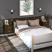 Comodini a Muro 2 pz-Set di 2 Tavolino da notte Rovere Fumo 292916