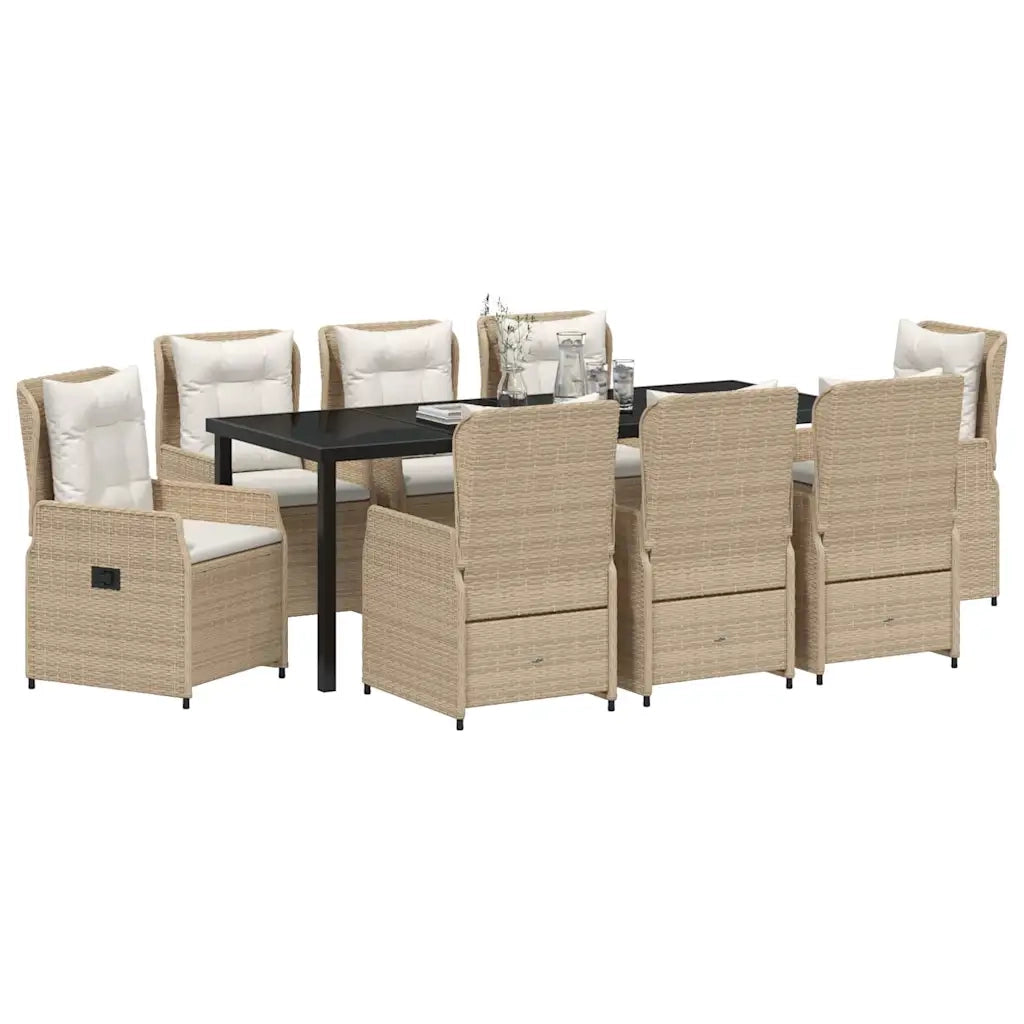 Set da Pranzo per Giardino 9 pcs Beige e Grigio Chiaro 3380973