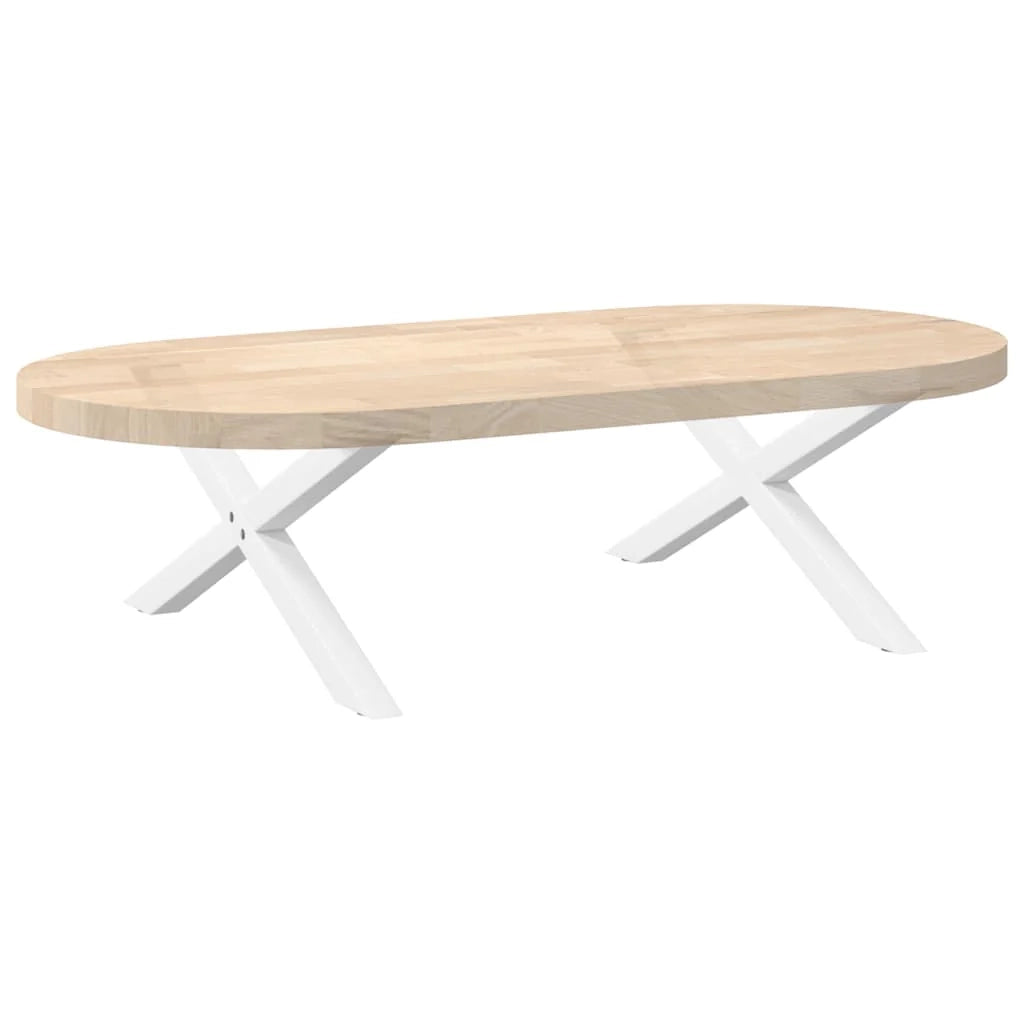 Set di 2 gambe per tavolino da caffè a forma di X 70 x 30 cm design moderno con piedini regolabili acciaio bianco 02_0057160