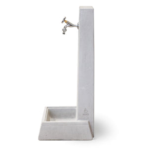 Fontana da Giardino Senza Rubinetto in Cemento Granulato di Marmo Oslo Grigio