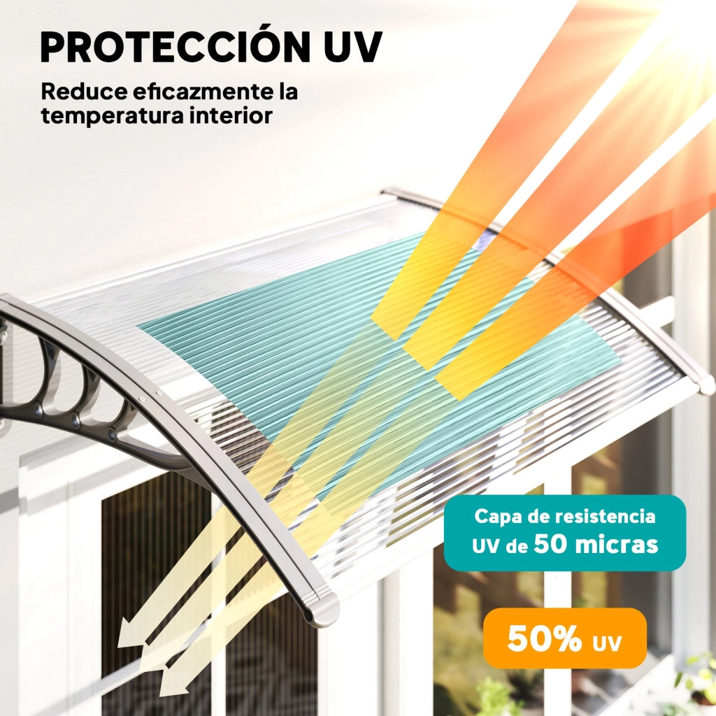 Tettoia in Policarbonato per Porte e Finestre ¨C zephmum ¨C Trasparente 100x75 cm