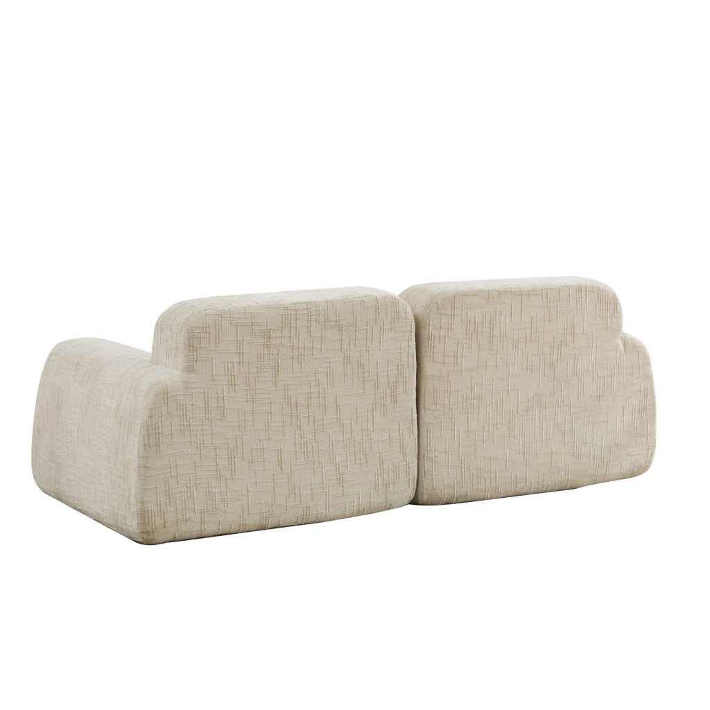 Divano a due posti, tessuto chenille, design modulare, imbottitura in schiuma ad alta elasticit¨¤ 30D, pronto all'uso, beige
