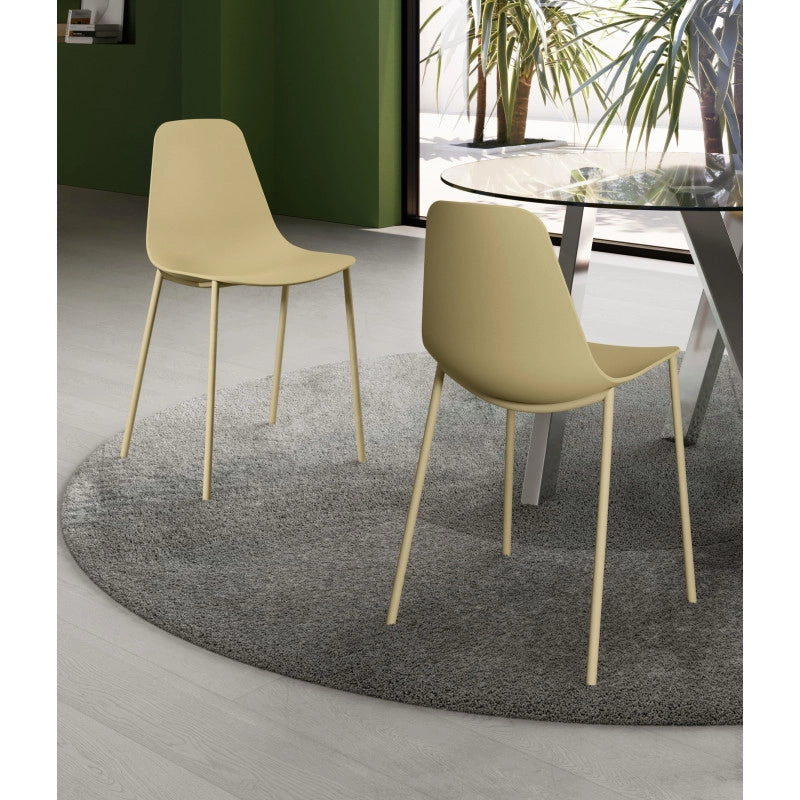 Set di 4 Sedie in polipropilene Frida 49cm X 48.5cm H 88cm Stones