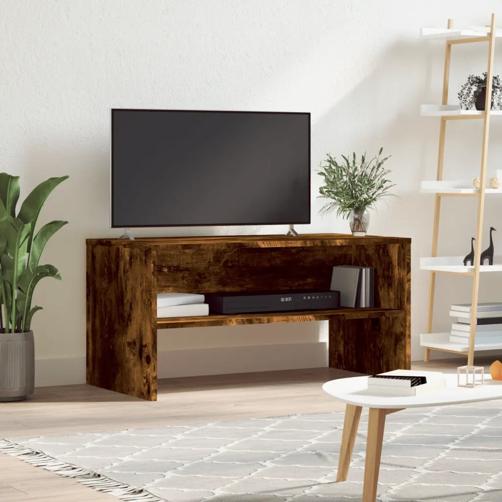 Mobile Porta TV-Mobile per TV-Credenza TV Rovere Fumo 80x40x40 cm in Legno Multistrato