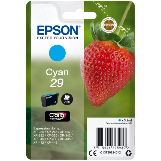 Epson Strawberry 29 C cartuccia d'inchiostro 1 pz Originale Resa standard Ciano