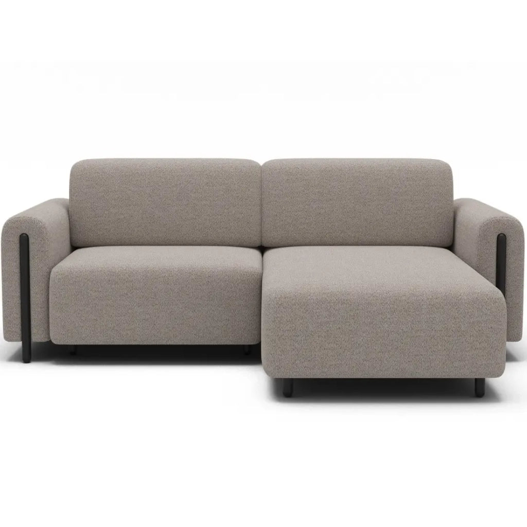 Divano angolare convertibile ARVESSA beige chenille – Angolo destro