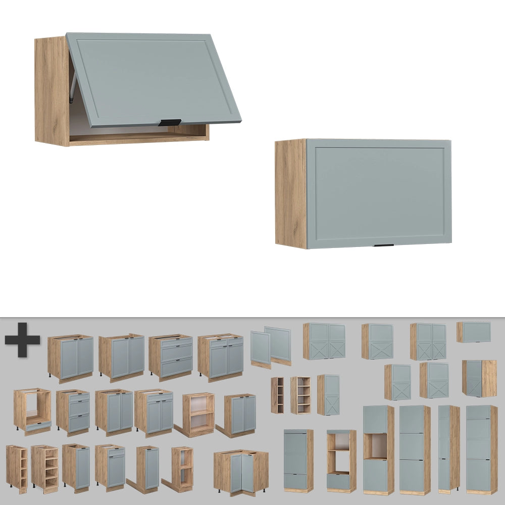 Vicco Pensile da cucina Blu-grigio chiaro 60 cm Piatto